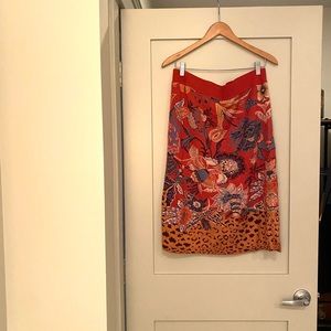 Anthropologie Maeve Delphinia Knit Stretch Skirt Leopard - Size XL Never Worn